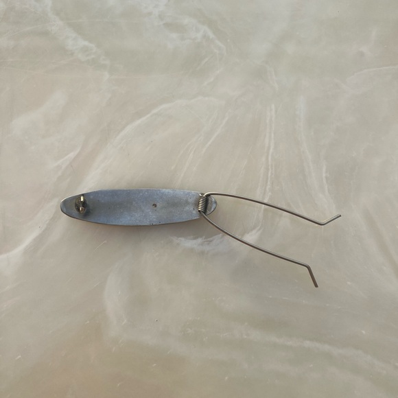 VINTAGE 70s French Silver Flower Mother of Pearl Barrette Hair Clip - Picture 3 of 5